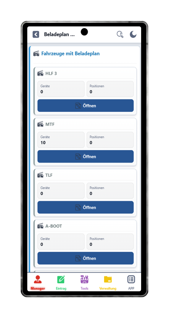 FFWEB Beladeplan am Handy