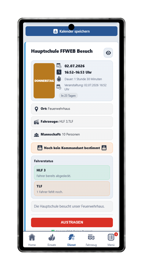 FFWEB Einsatzpersonal am Handy